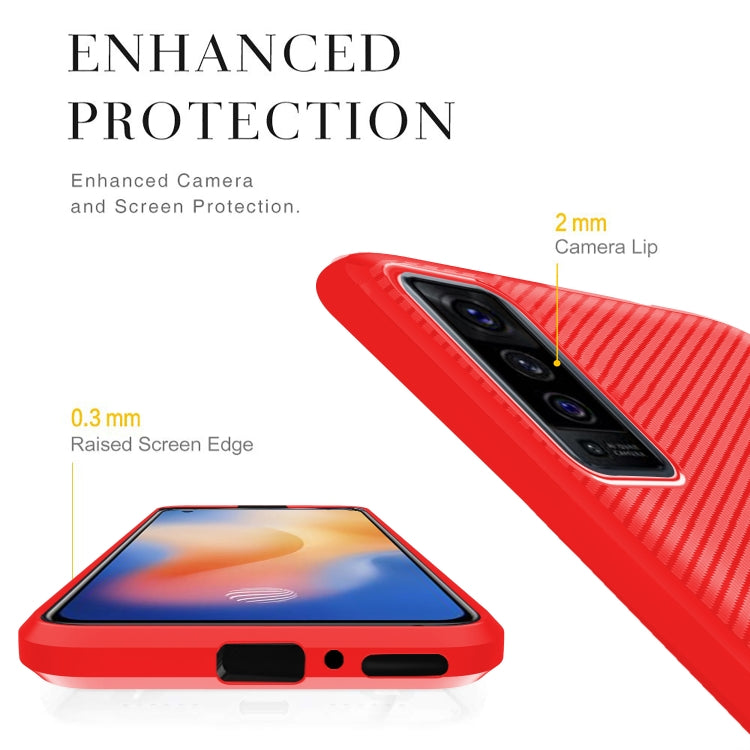 For vivo X50 Carbon Fiber Texture Shockproof TPU Protective Case