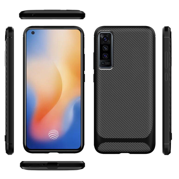 For vivo X50 Carbon Fiber Texture Shockproof TPU Protective Case