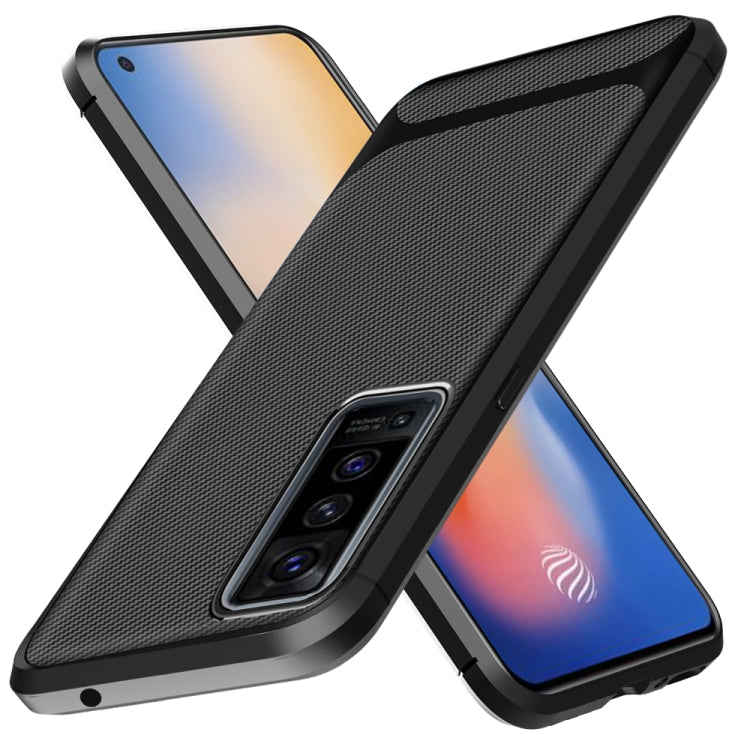 For vivo X50 Carbon Fiber Texture Shockproof TPU Protective Case