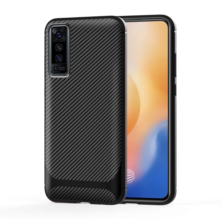 For vivo X50 Carbon Fiber Texture Shockproof TPU Protective Case