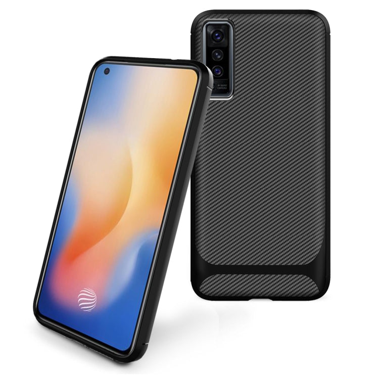 For vivo X50 Carbon Fiber Texture Shockproof TPU Protective Case