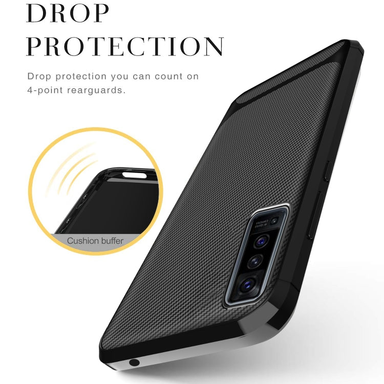 For vivo X50 Carbon Fiber Texture Shockproof TPU Protective Case