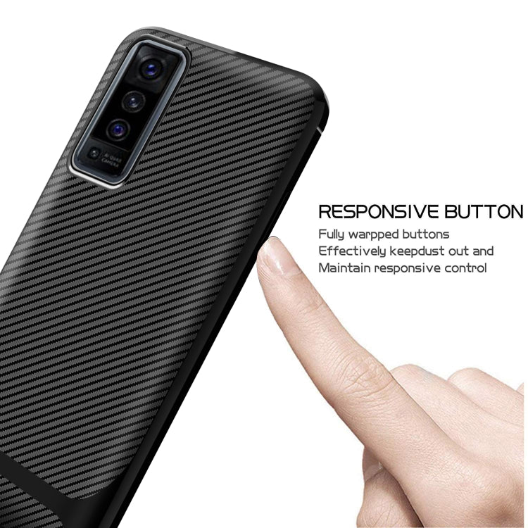For vivo X50 Carbon Fiber Texture Shockproof TPU Protective Case