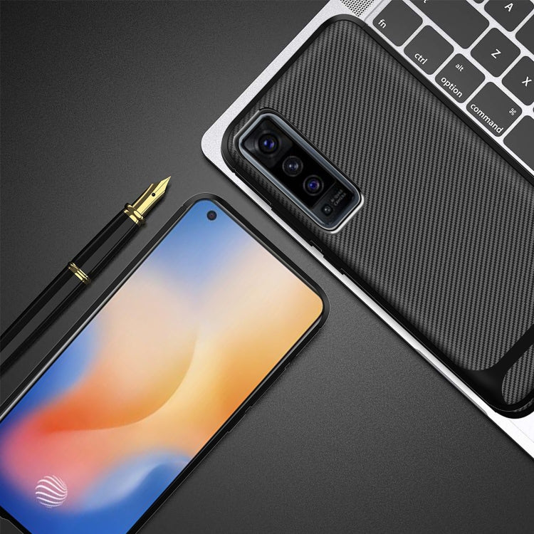 For vivo X50 Carbon Fiber Texture Shockproof TPU Protective Case