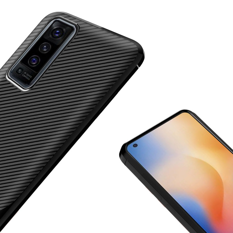 For vivo X50 Carbon Fiber Texture Shockproof TPU Protective Case