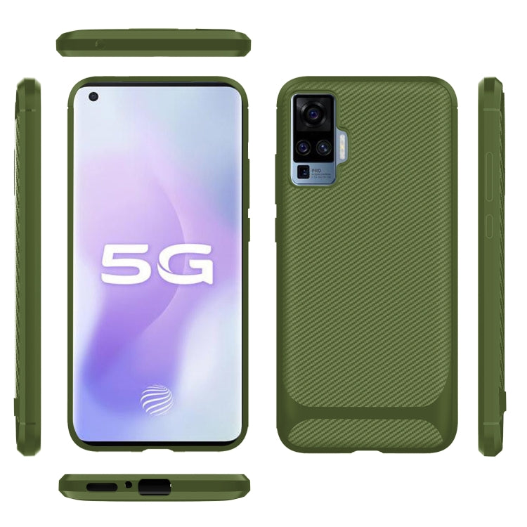 For vivo X50 Pro Carbon Fiber Texture Shockproof TPU Protective Case