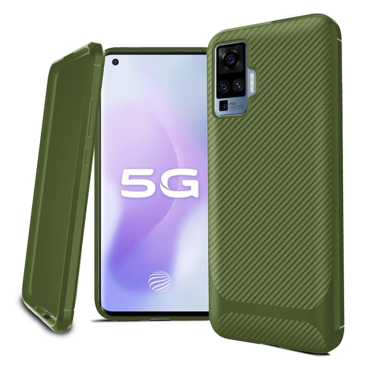 For vivo X50 Pro Carbon Fiber Texture Shockproof TPU Protective Case