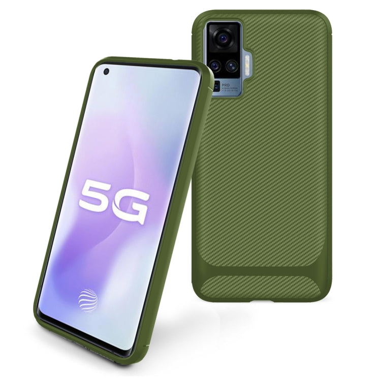 For vivo X50 Pro Carbon Fiber Texture Shockproof TPU Protective Case