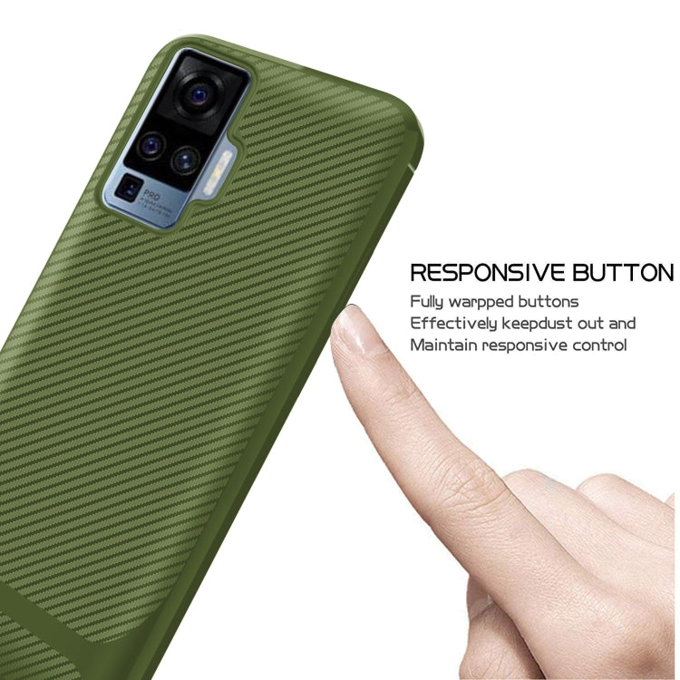 For vivo X50 Pro Carbon Fiber Texture Shockproof TPU Protective Case