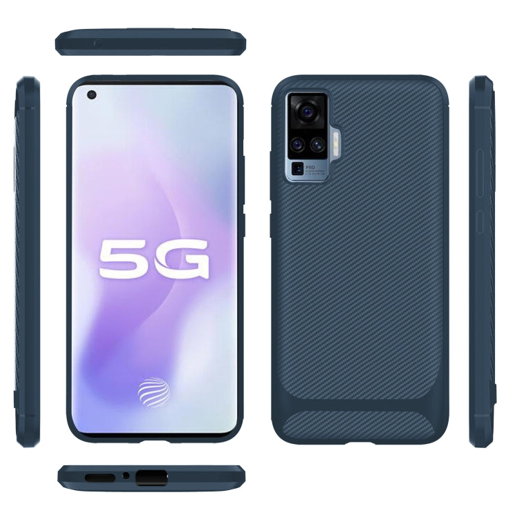 For vivo X50 Pro Carbon Fiber Texture Shockproof TPU Protective Case