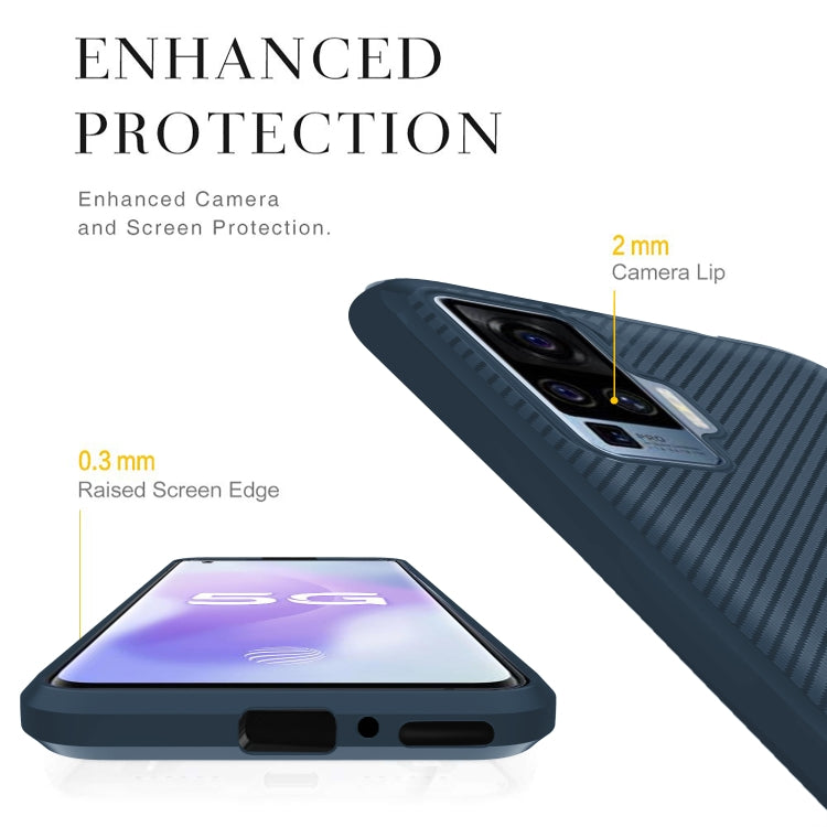 For vivo X50 Pro Carbon Fiber Texture Shockproof TPU Protective Case