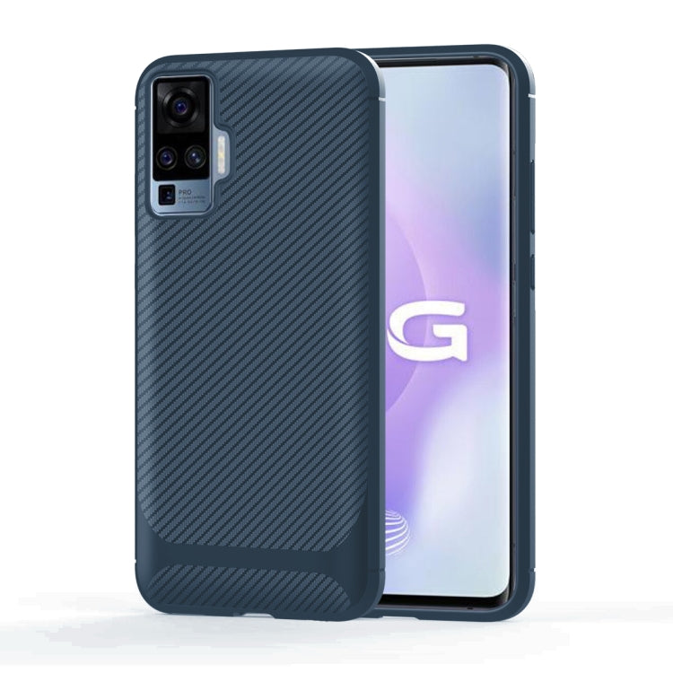 For vivo X50 Pro Carbon Fiber Texture Shockproof TPU Protective Case