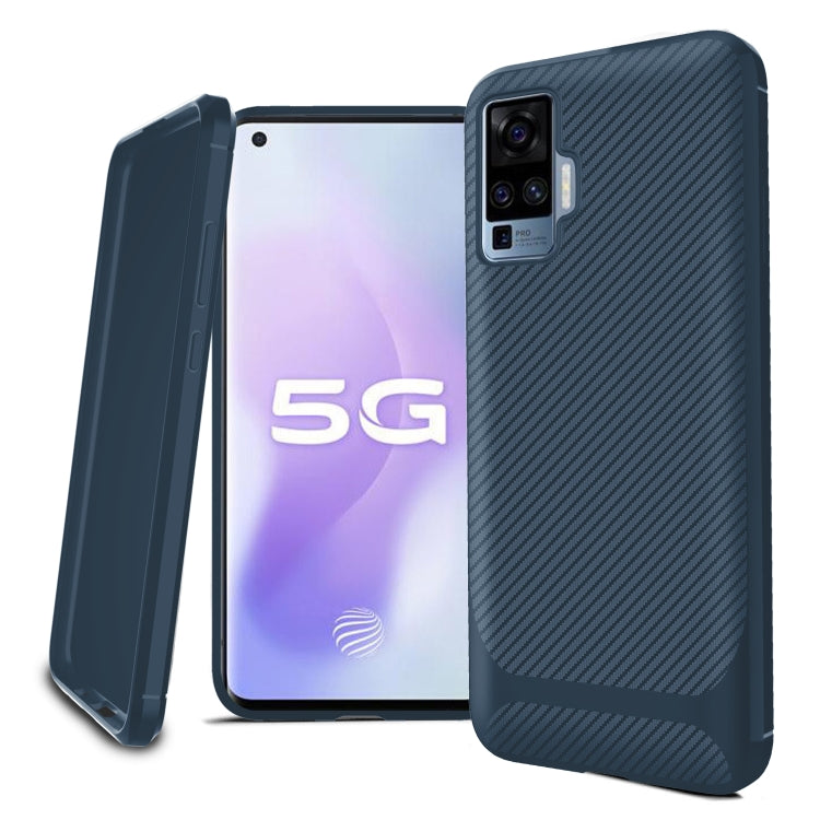 For vivo X50 Pro Carbon Fiber Texture Shockproof TPU Protective Case