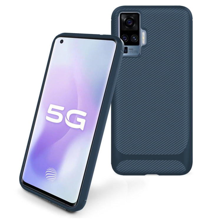 For vivo X50 Pro Carbon Fiber Texture Shockproof TPU Protective Case