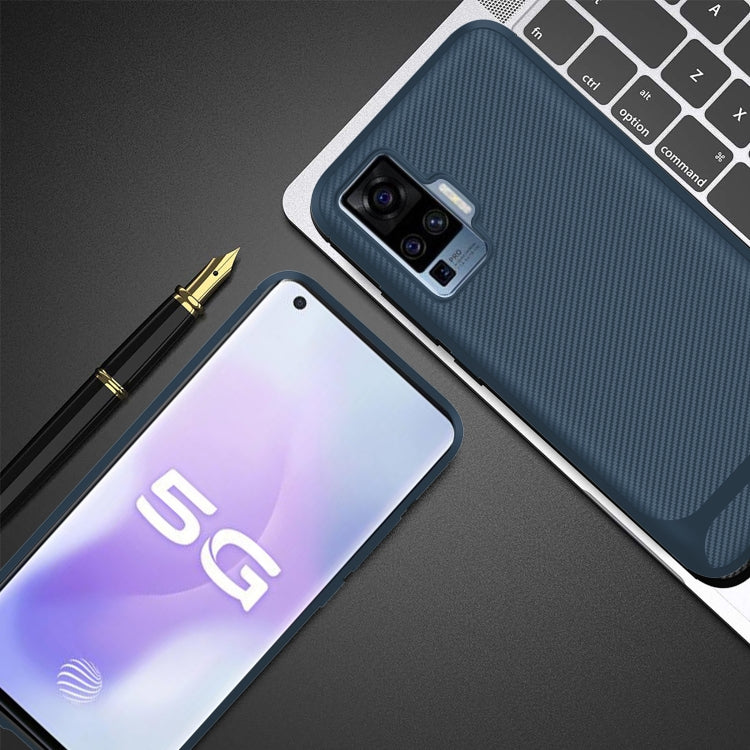 For vivo X50 Pro Carbon Fiber Texture Shockproof TPU Protective Case