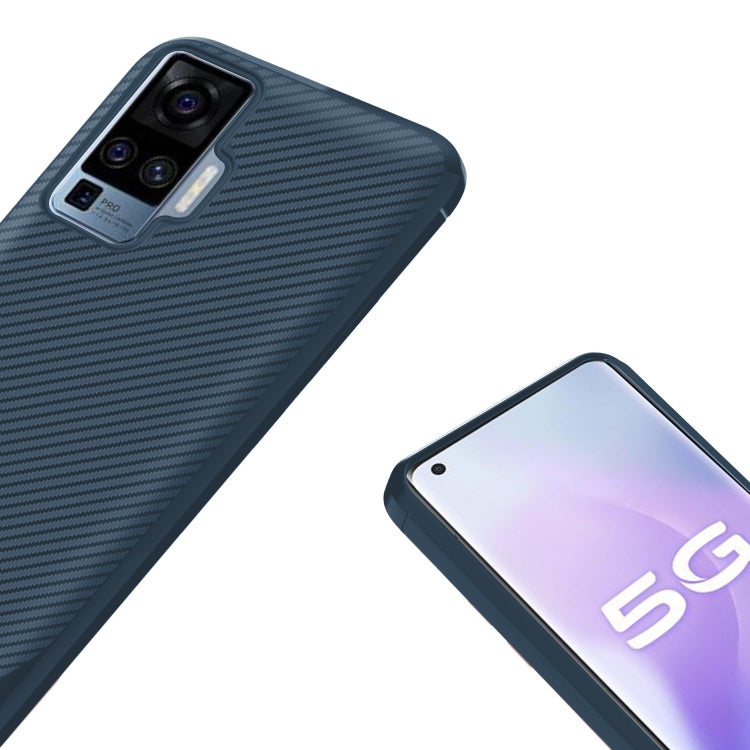 For vivo X50 Pro Carbon Fiber Texture Shockproof TPU Protective Case