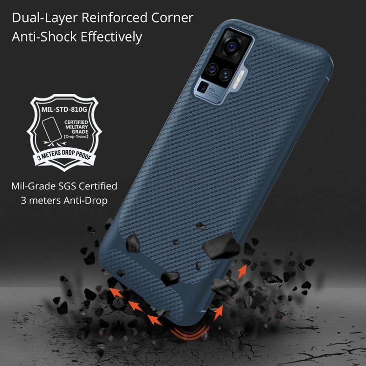 For vivo X50 Pro Carbon Fiber Texture Shockproof TPU Protective Case