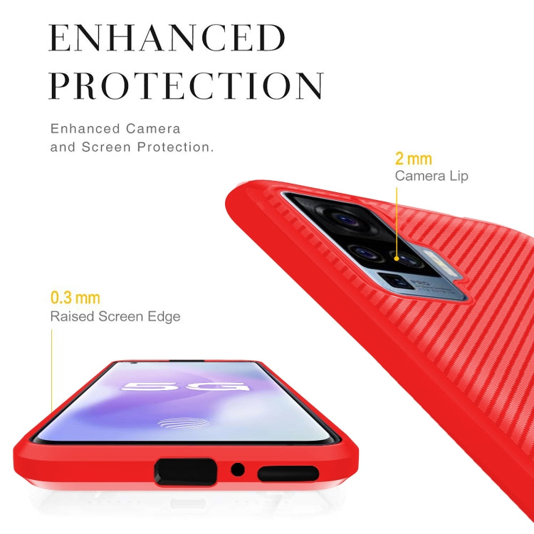 For vivo X50 Pro Carbon Fiber Texture Shockproof TPU Protective Case