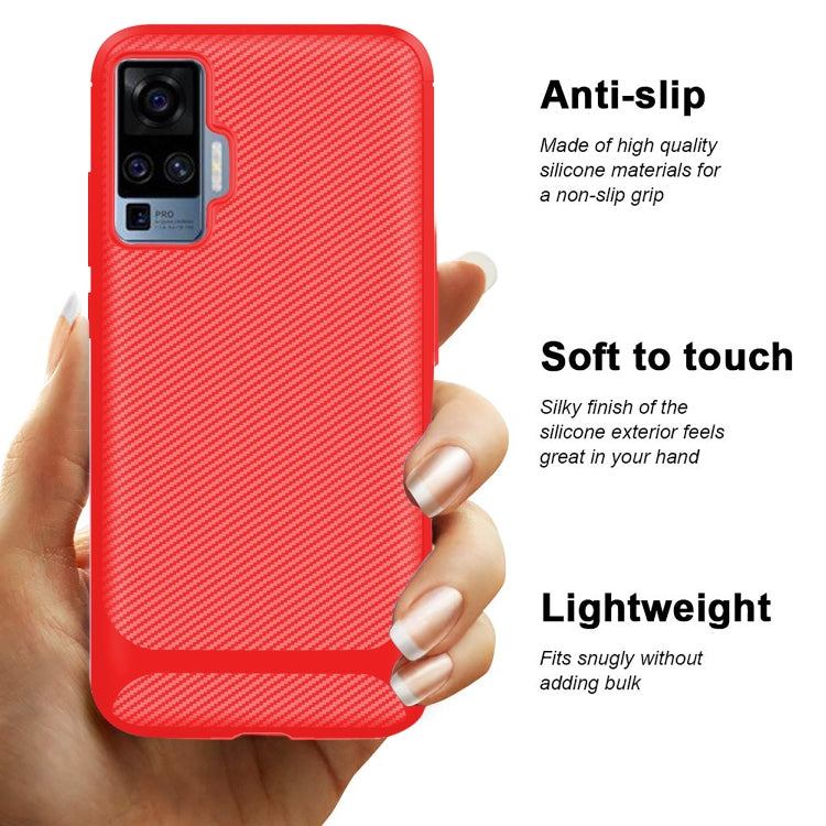 For vivo X50 Pro Carbon Fiber Texture Shockproof TPU Protective Case