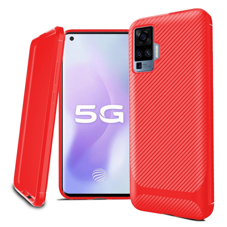 For vivo X50 Pro Carbon Fiber Texture Shockproof TPU Protective Case