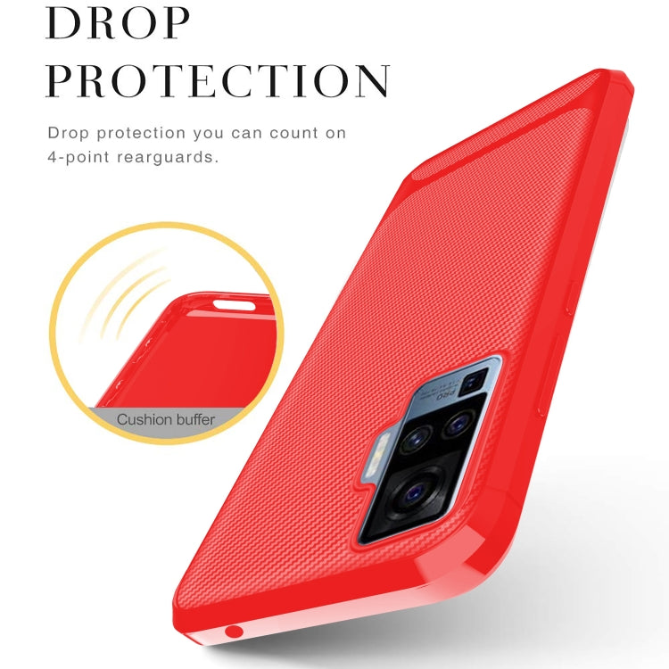 For vivo X50 Pro Carbon Fiber Texture Shockproof TPU Protective Case