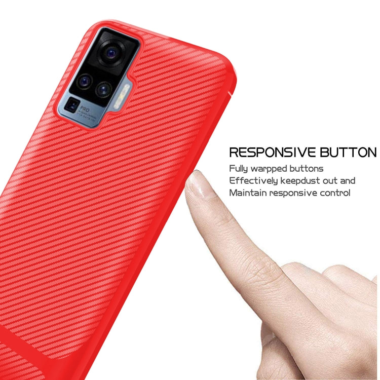 For vivo X50 Pro Carbon Fiber Texture Shockproof TPU Protective Case