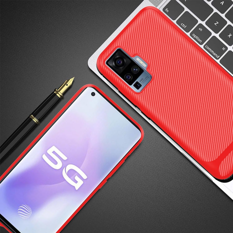 For vivo X50 Pro Carbon Fiber Texture Shockproof TPU Protective Case