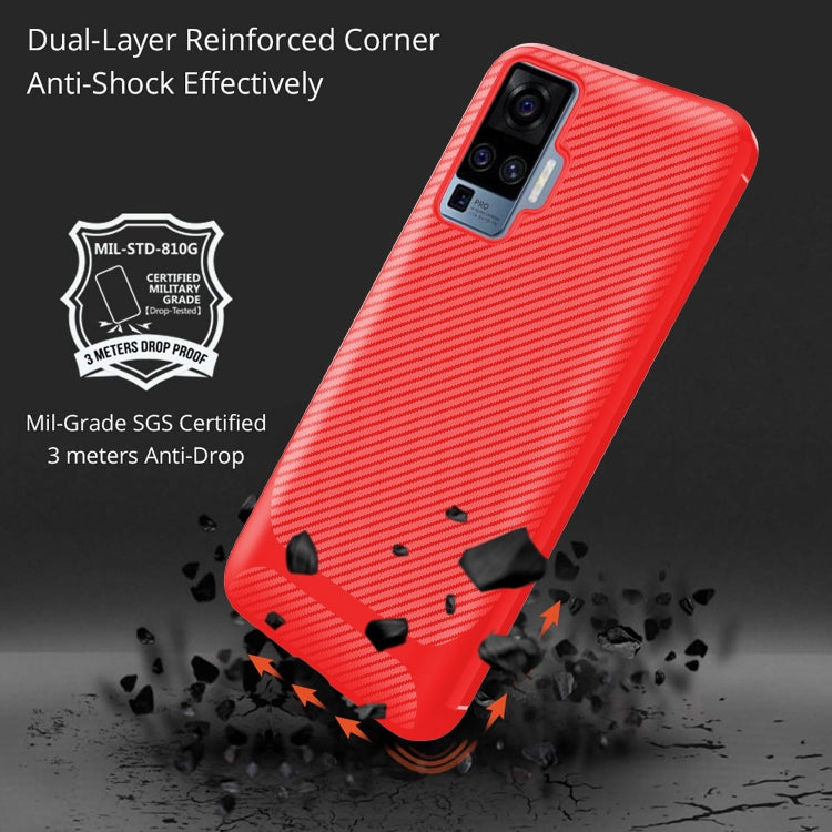For vivo X50 Pro Carbon Fiber Texture Shockproof TPU Protective Case