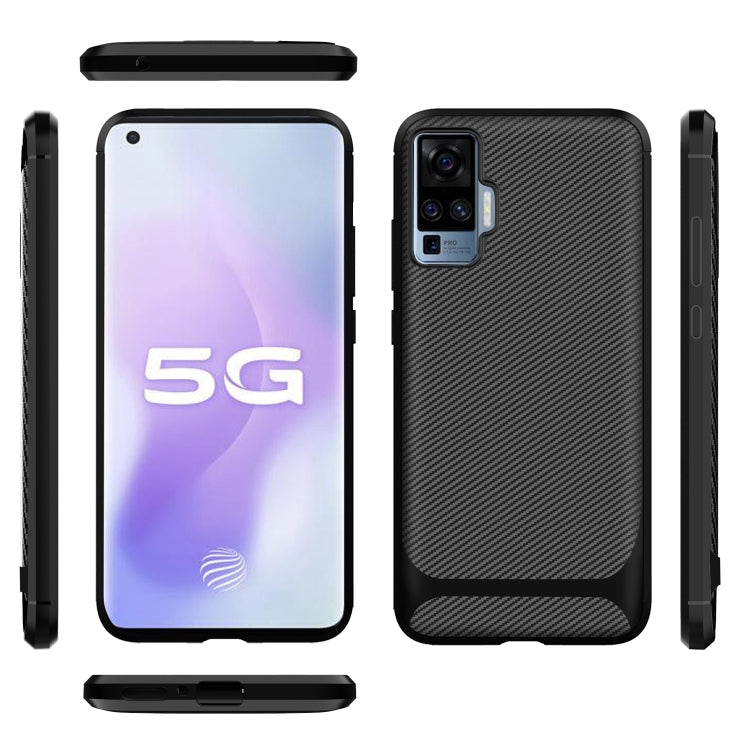 For vivo X50 Pro Carbon Fiber Texture Shockproof TPU Protective Case