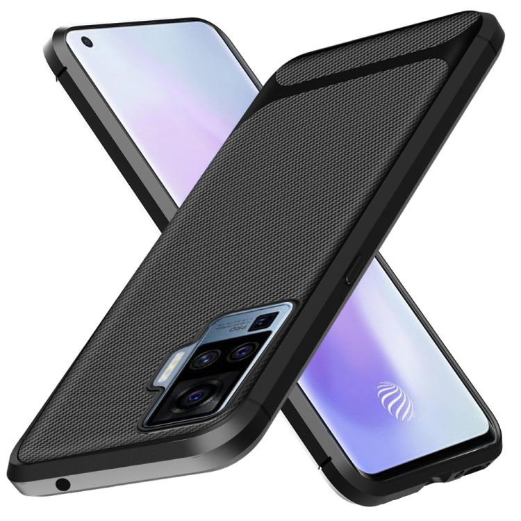 For vivo X50 Pro Carbon Fiber Texture Shockproof TPU Protective Case