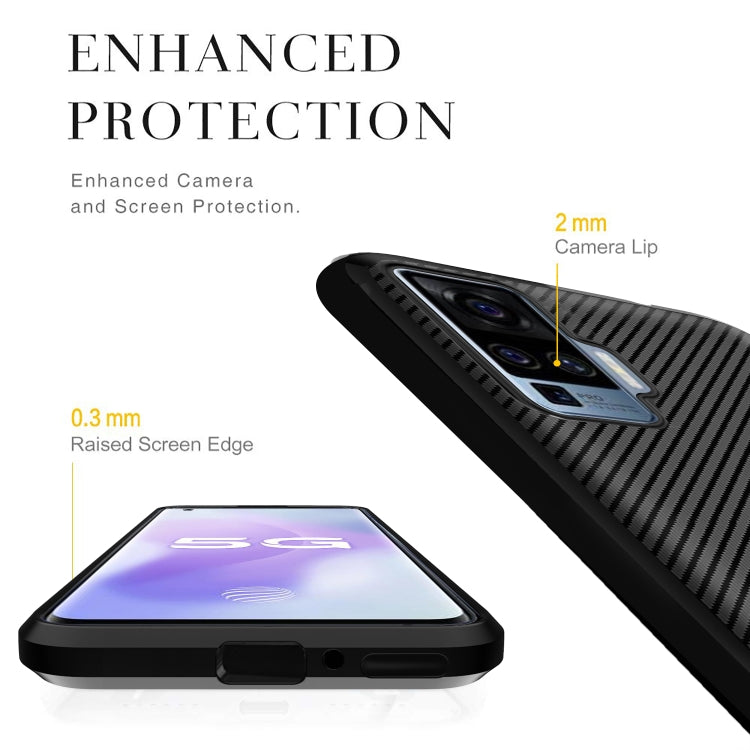 For vivo X50 Pro Carbon Fiber Texture Shockproof TPU Protective Case