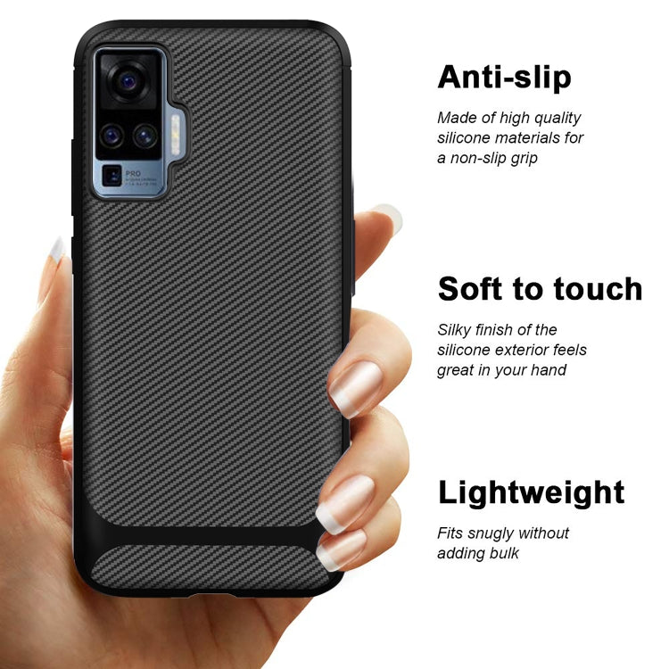 For vivo X50 Pro Carbon Fiber Texture Shockproof TPU Protective Case