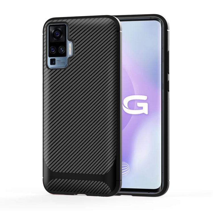 For vivo X50 Pro Carbon Fiber Texture Shockproof TPU Protective Case