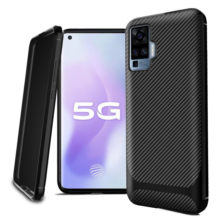 For vivo X50 Pro Carbon Fiber Texture Shockproof TPU Protective Case