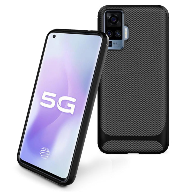 For vivo X50 Pro Carbon Fiber Texture Shockproof TPU Protective Case