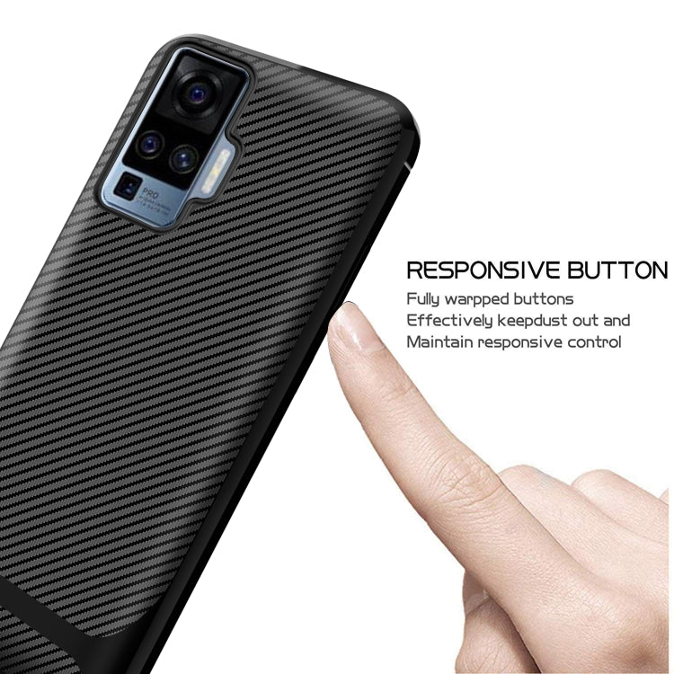 For vivo X50 Pro Carbon Fiber Texture Shockproof TPU Protective Case