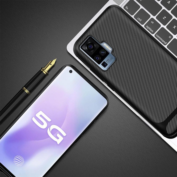 For vivo X50 Pro Carbon Fiber Texture Shockproof TPU Protective Case
