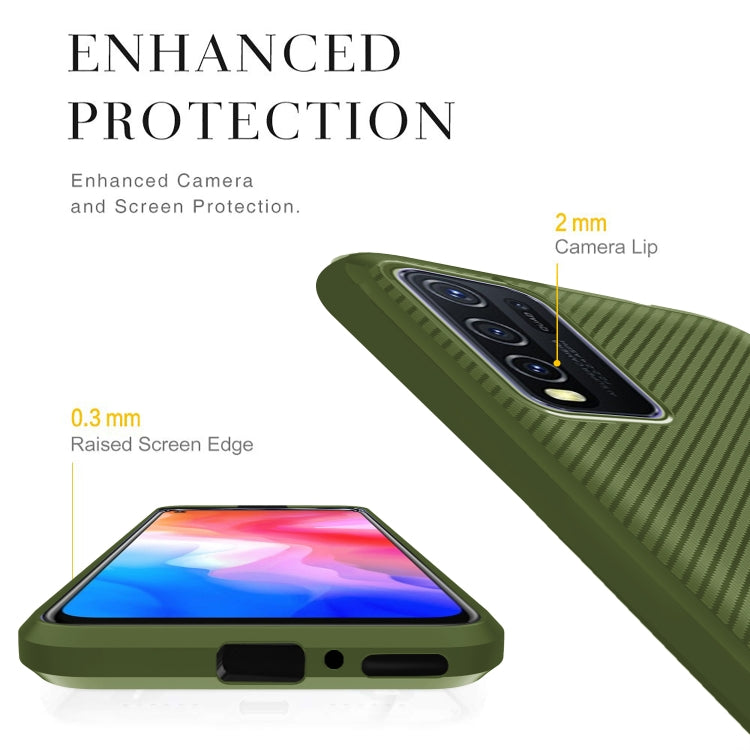 For vivo Y50 Carbon Fiber Texture Shockproof TPU Protective Case
