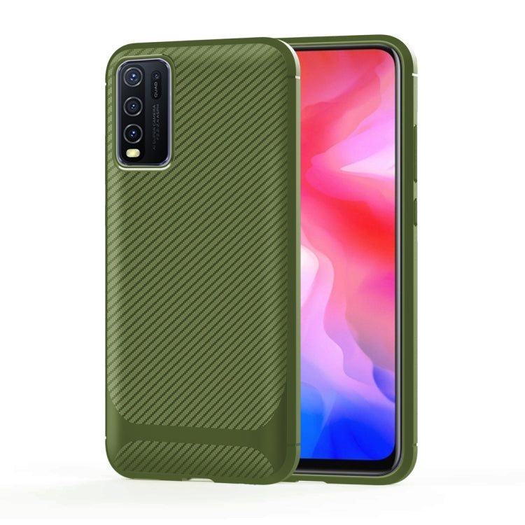 For vivo Y50 Carbon Fiber Texture Shockproof TPU Protective Case