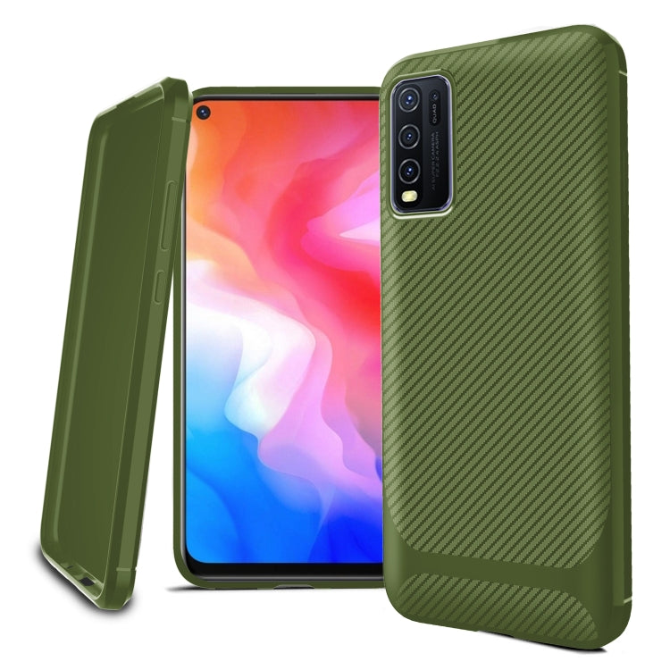 For vivo Y50 Carbon Fiber Texture Shockproof TPU Protective Case