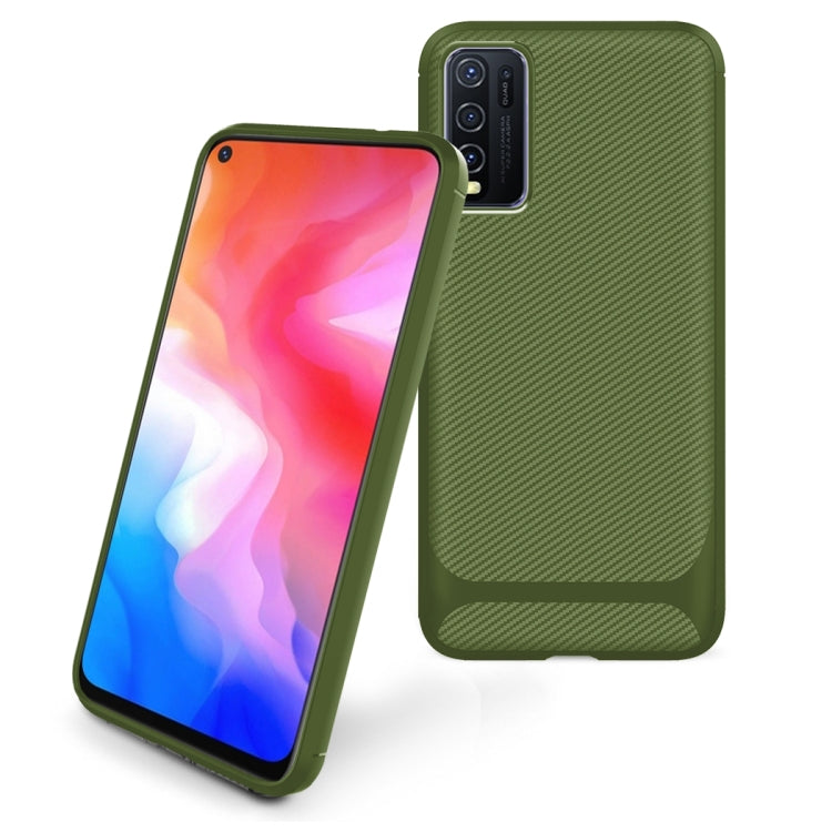 For vivo Y50 Carbon Fiber Texture Shockproof TPU Protective Case