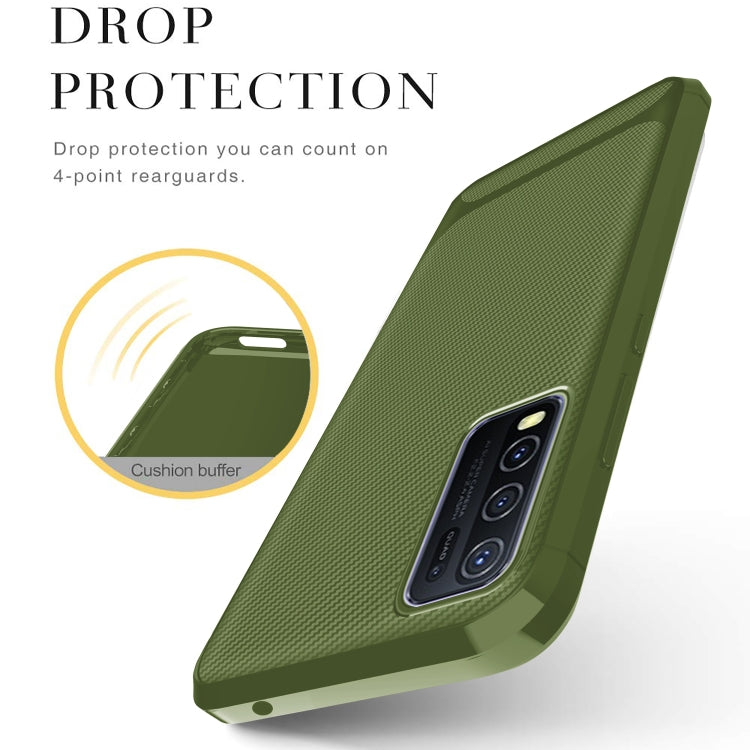 For vivo Y50 Carbon Fiber Texture Shockproof TPU Protective Case