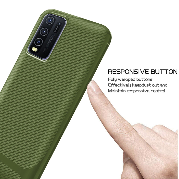 For vivo Y50 Carbon Fiber Texture Shockproof TPU Protective Case