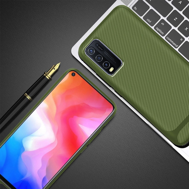 For vivo Y50 Carbon Fiber Texture Shockproof TPU Protective Case