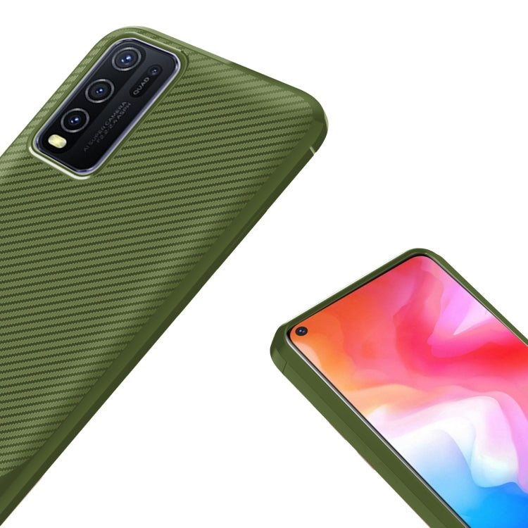 For vivo Y50 Carbon Fiber Texture Shockproof TPU Protective Case