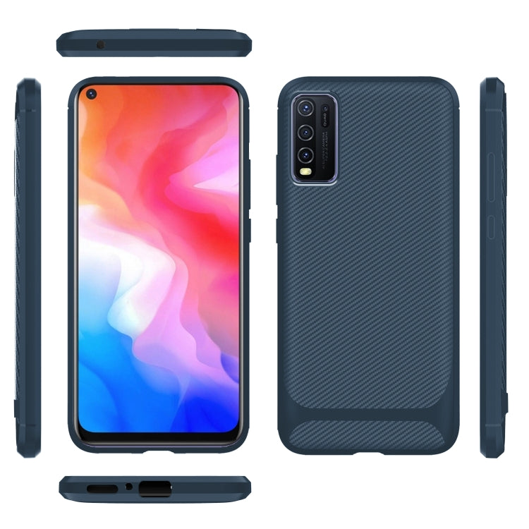 For vivo Y50 Carbon Fiber Texture Shockproof TPU Protective Case