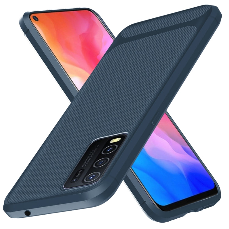 For vivo Y50 Carbon Fiber Texture Shockproof TPU Protective Case