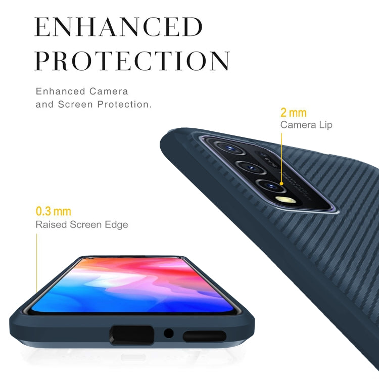 For vivo Y50 Carbon Fiber Texture Shockproof TPU Protective Case