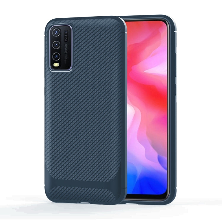 For vivo Y50 Carbon Fiber Texture Shockproof TPU Protective Case