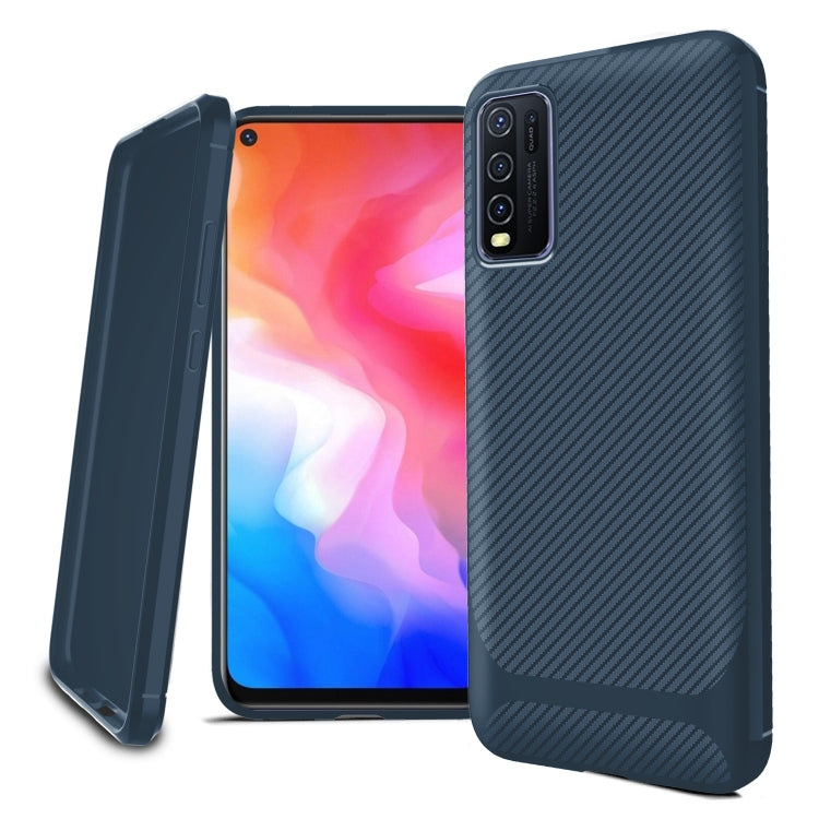For vivo Y50 Carbon Fiber Texture Shockproof TPU Protective Case